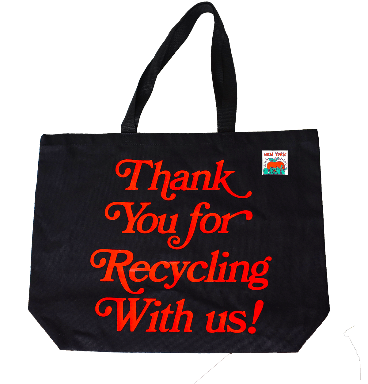 Thank You For Recycling With Us Jumbo Black Canvas Tote