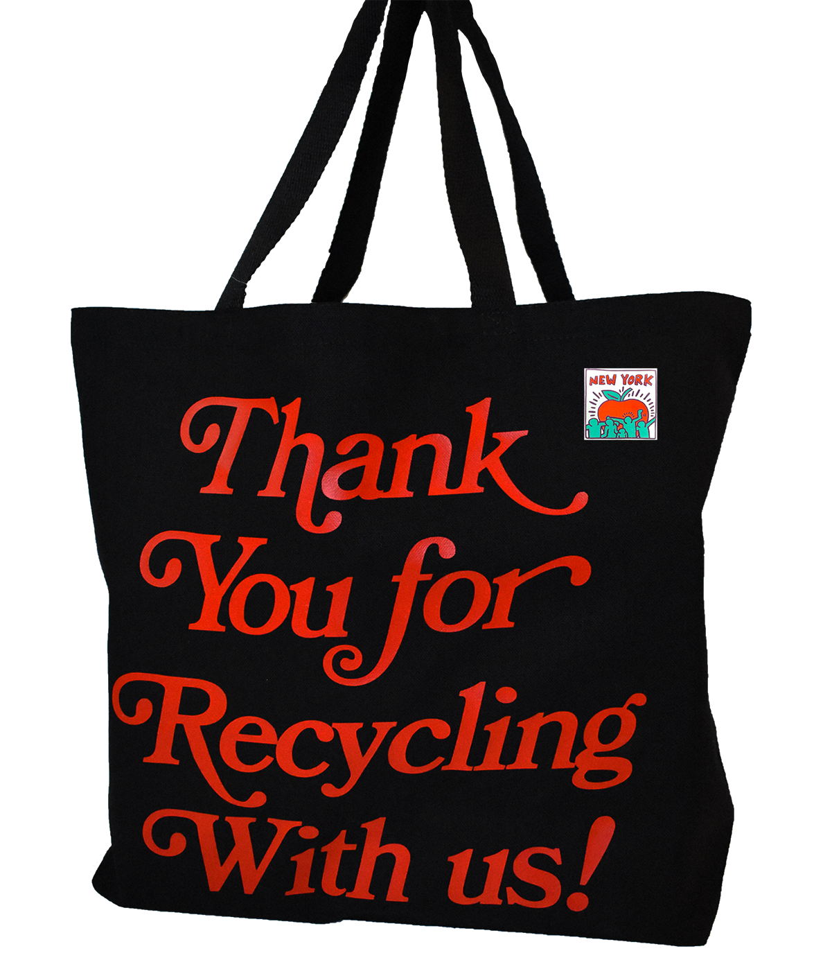Thank You For Recycling With Us Jumbo Black Canvas Tote